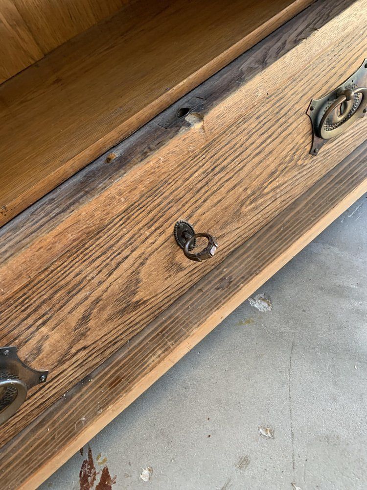 Antique Hungarian Oak Glass And Wood Cabinet photo Furniture