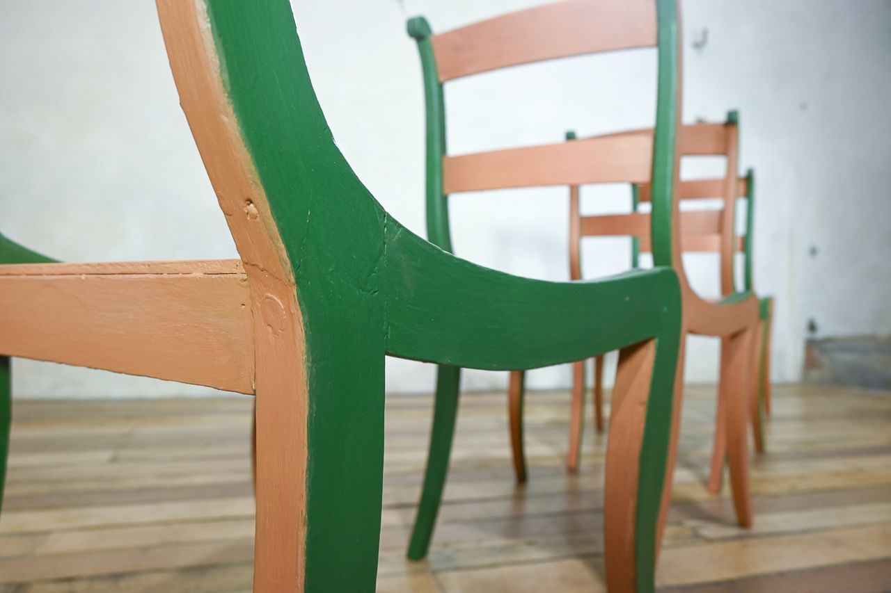 Set Of Four 19th Century Painted Side Chairs photo Furniture