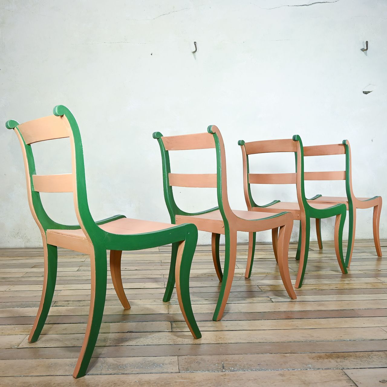 Set Of Four 19th Century Painted Side Chairs photo vintage