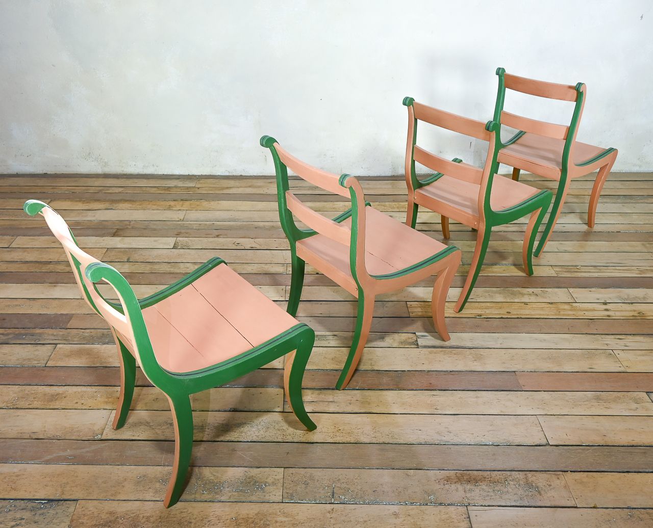 photo buy Set Of Four 19th Century Painted Side Chairs