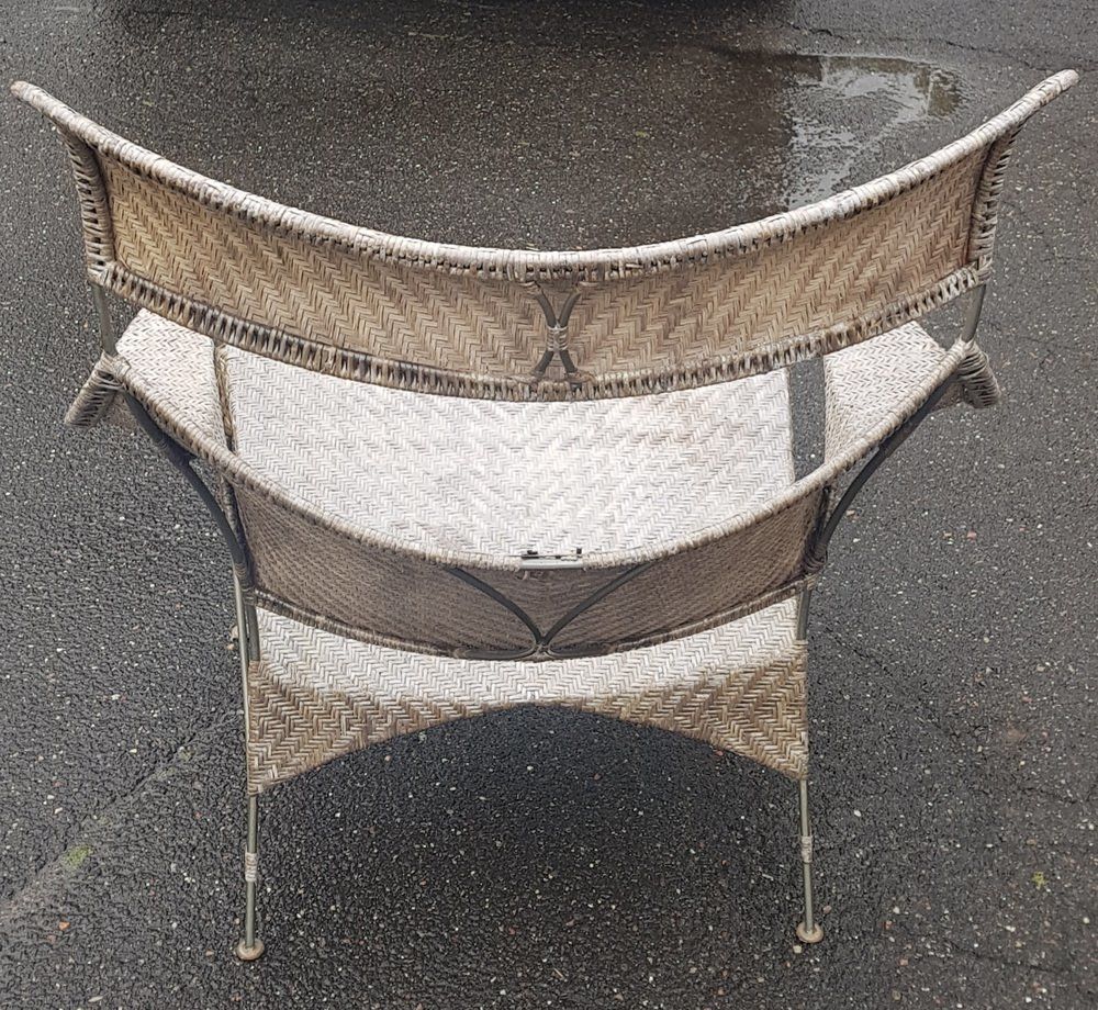 Japanese Rattan Lounge Chair With Footstool photo furniture