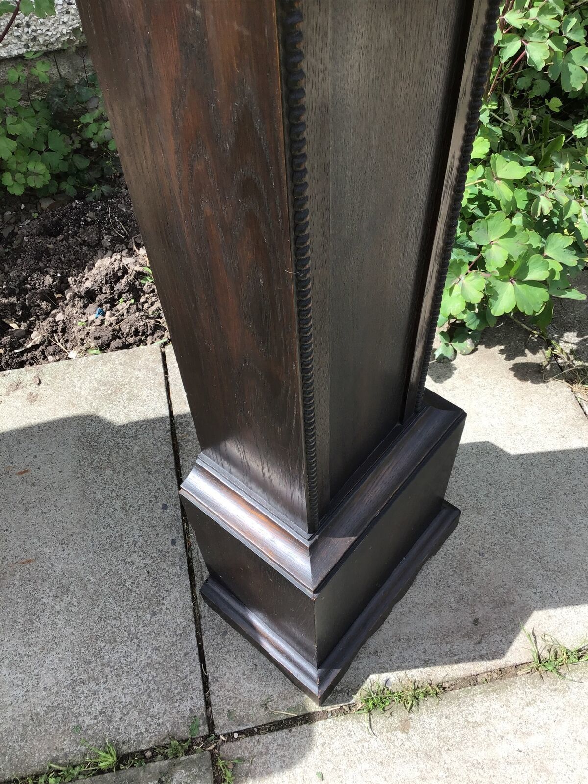 Tall Antique Dark Oak Grandmother Clock. Westminster Needs Some Attention photo vintage