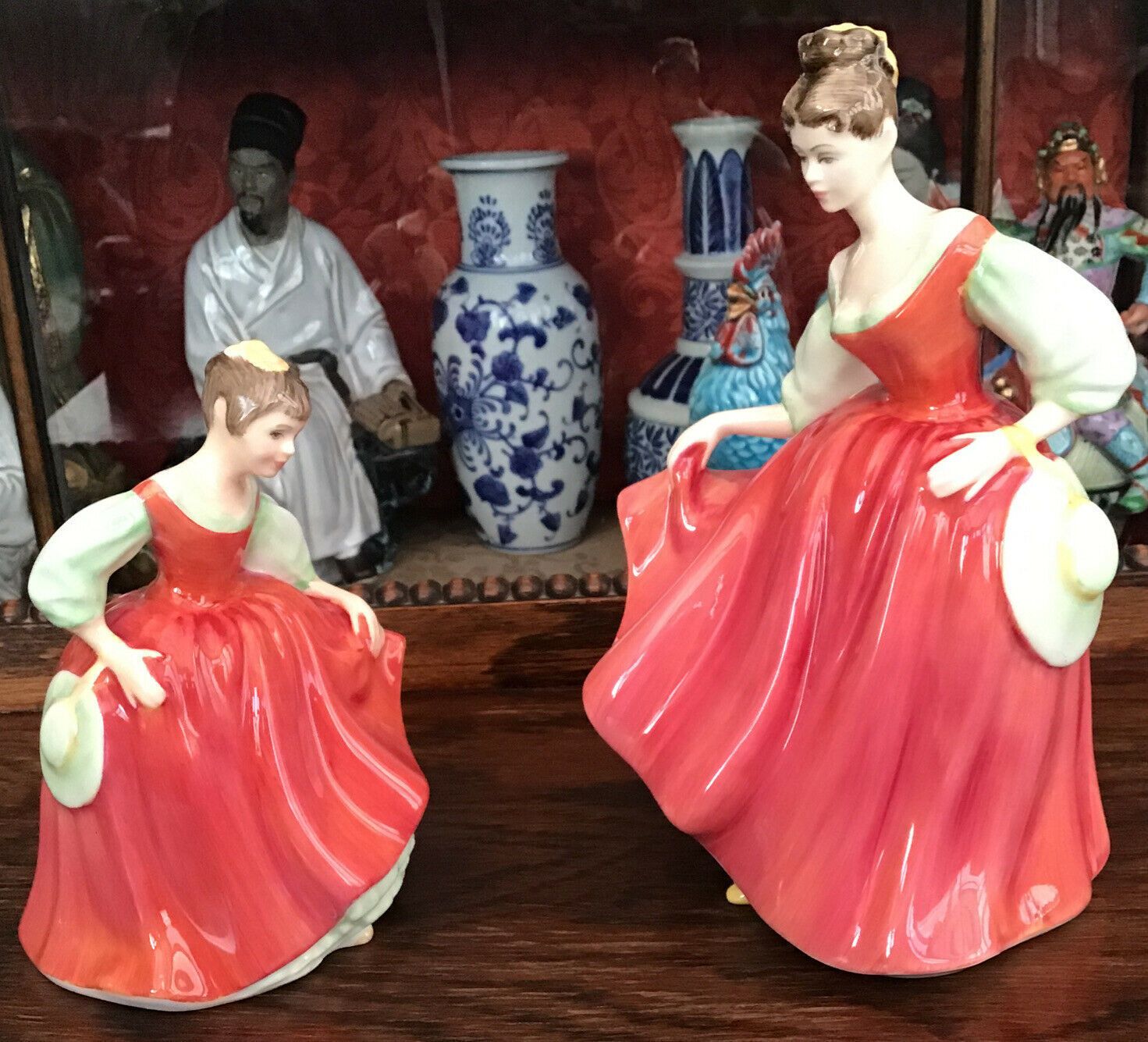 Vintage Royal Doulton Hn2832 Fair Lady & Hn2434 Fair Maiden Figurines Pink Dress photo 70.0