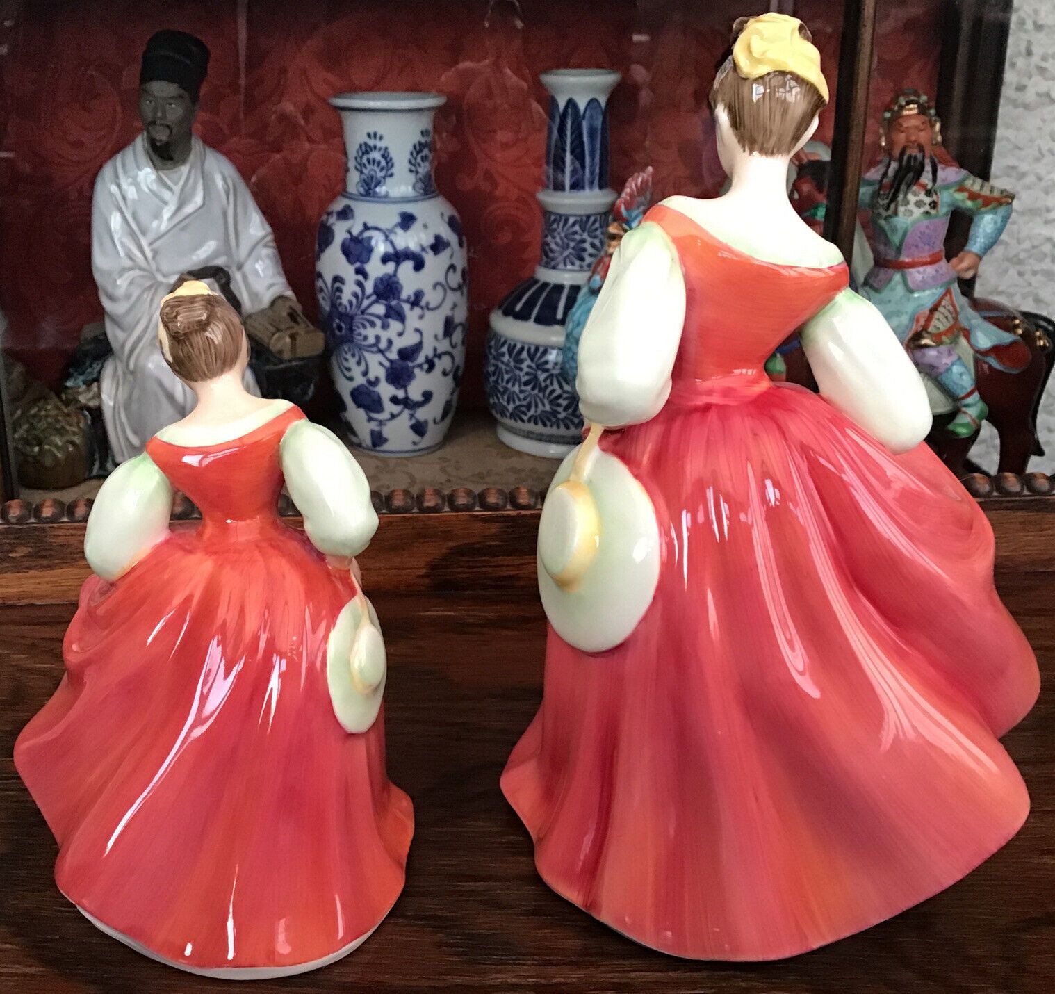 Vintage Royal Doulton Hn2832 Fair Lady & Hn2434 Fair Maiden Figurines Pink Dress photo vintage