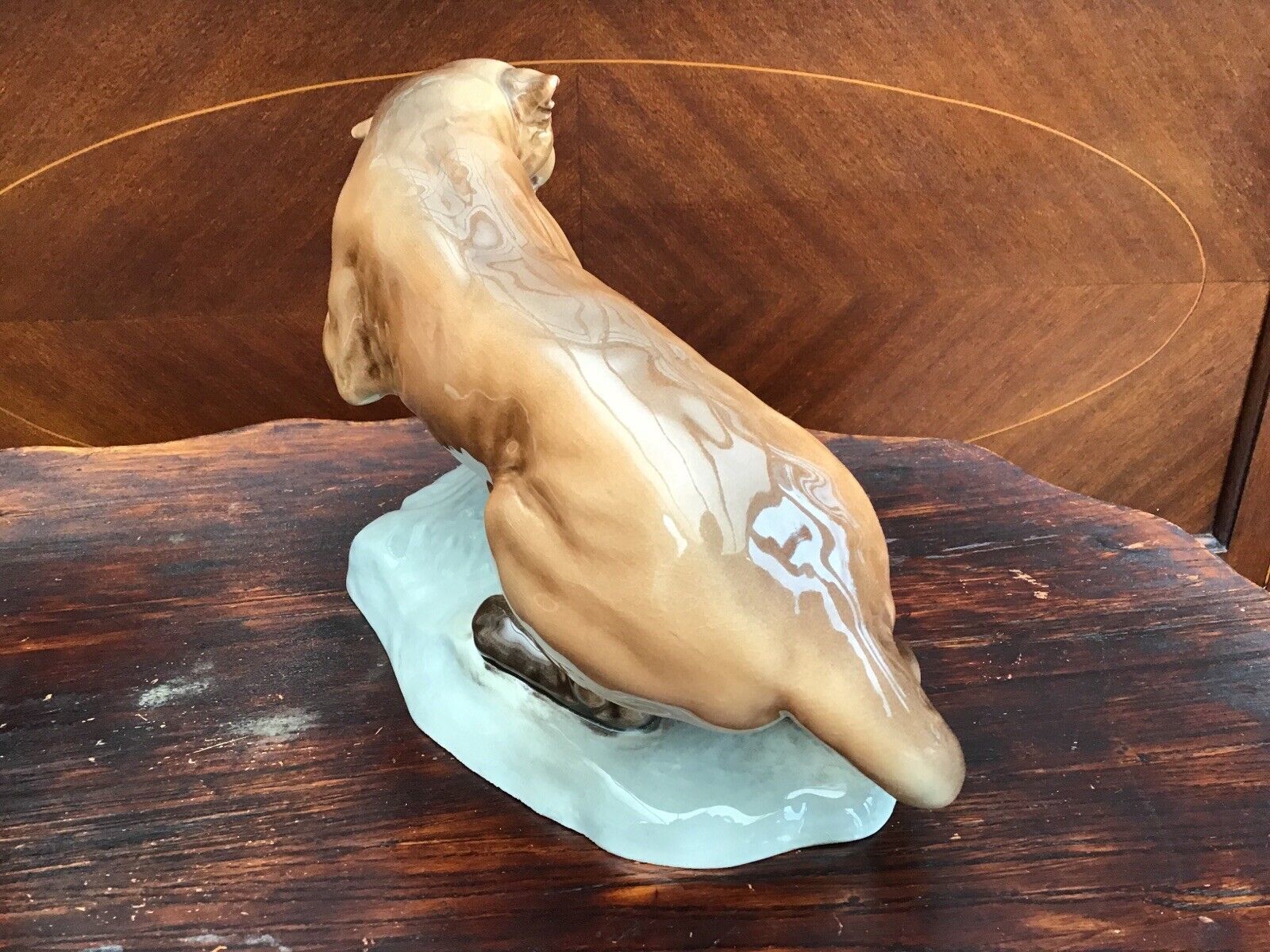 Beswick No.1823 Large Mountain Cat. Umber And Chocolate Glaze photo vintage