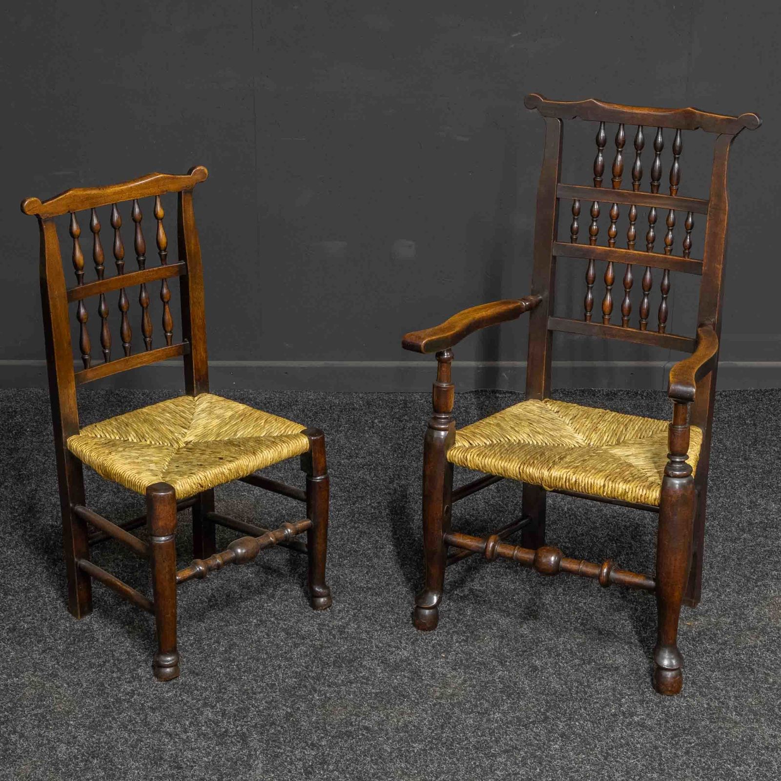 Set Of Eight Georgian Lancashire Spindleback Chairs photo furniture