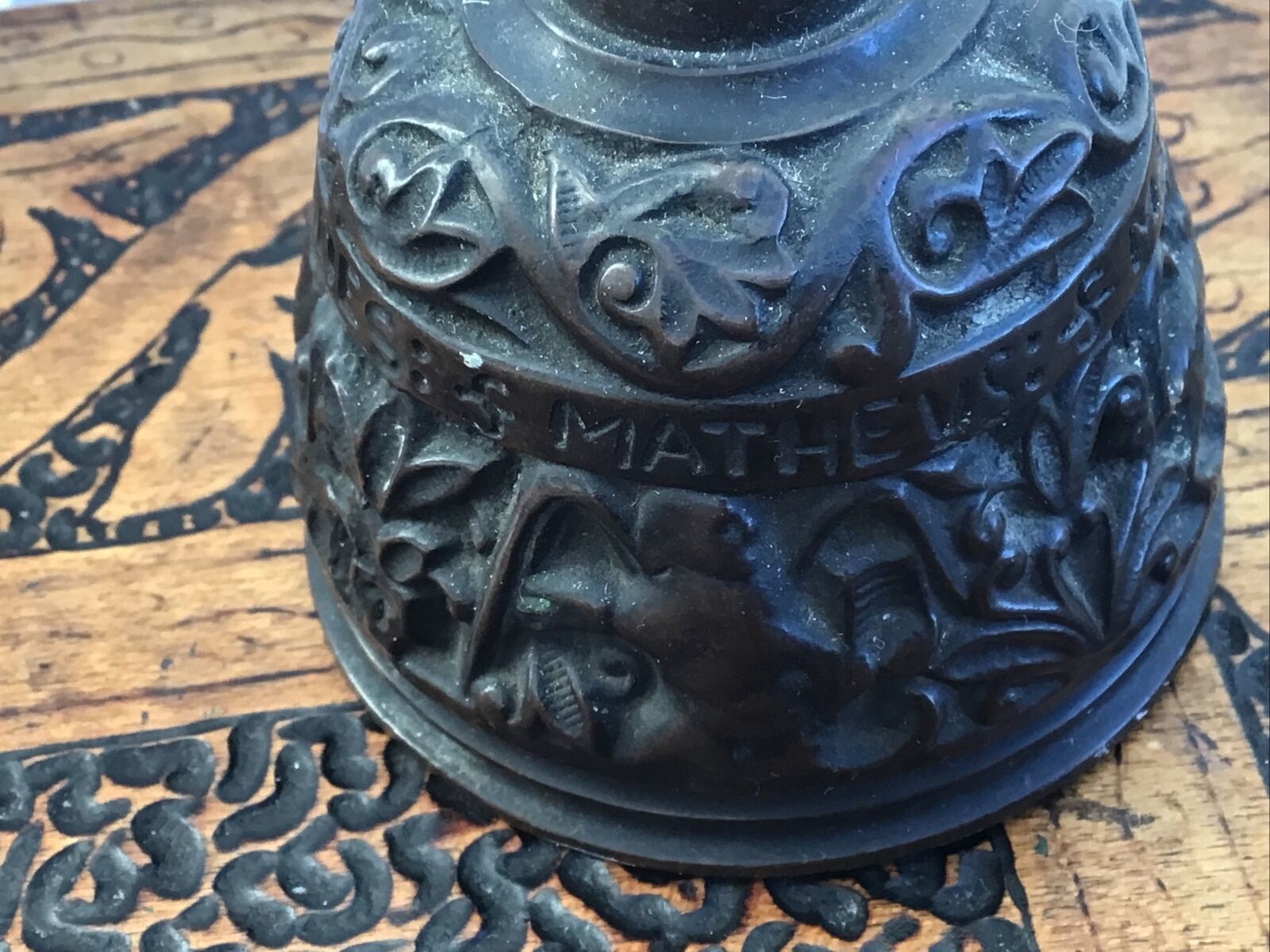 Antique European Bronzed? Copper Apostle Bell. Natural Scenes. photo vintage