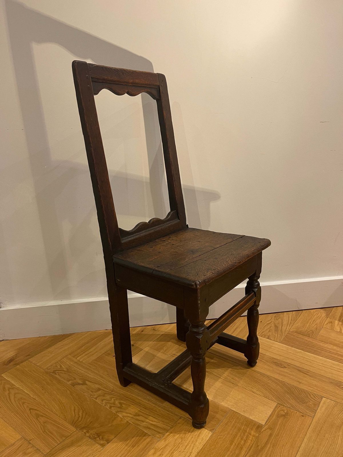 Rare 17th Century Oak Nuns Bench Seat Chair Circa 1600 photo vintage