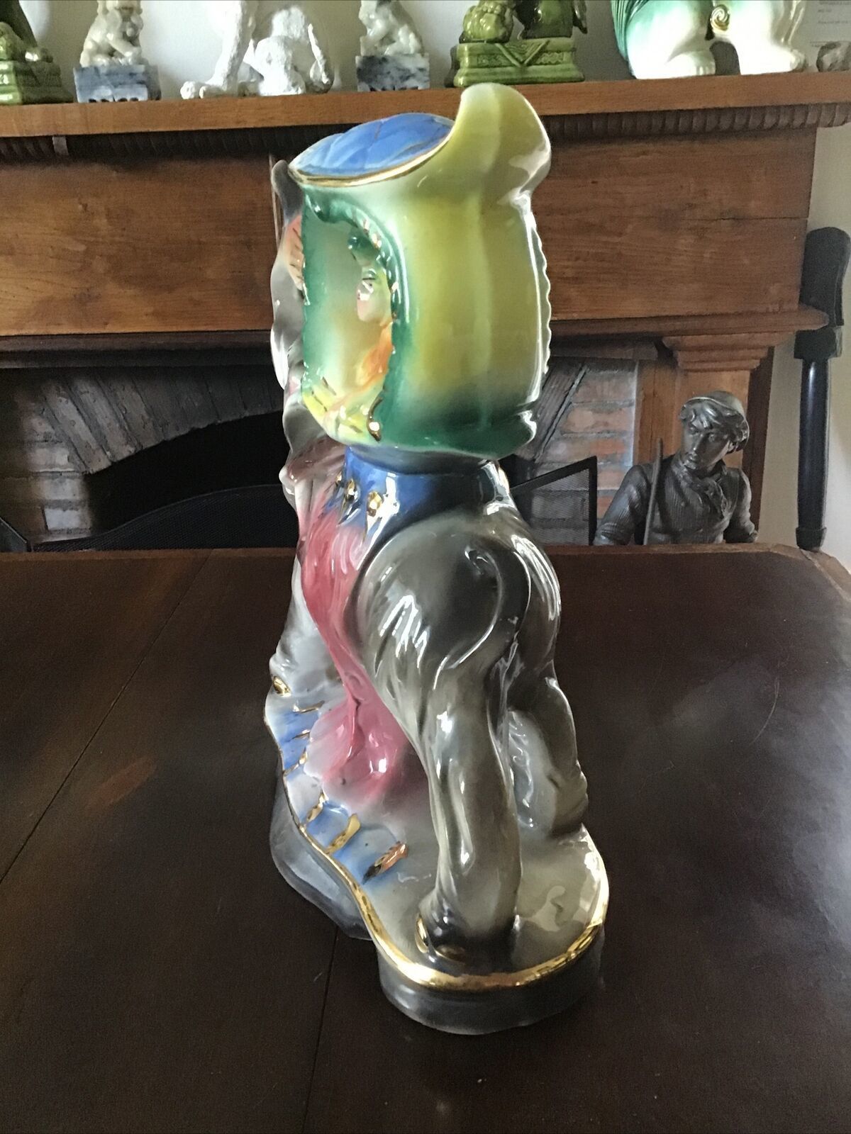 photo furniture 12.5” Tall Capodimonte Elephant With Sedan Chair And Mahout Wafting Fan. Rare
