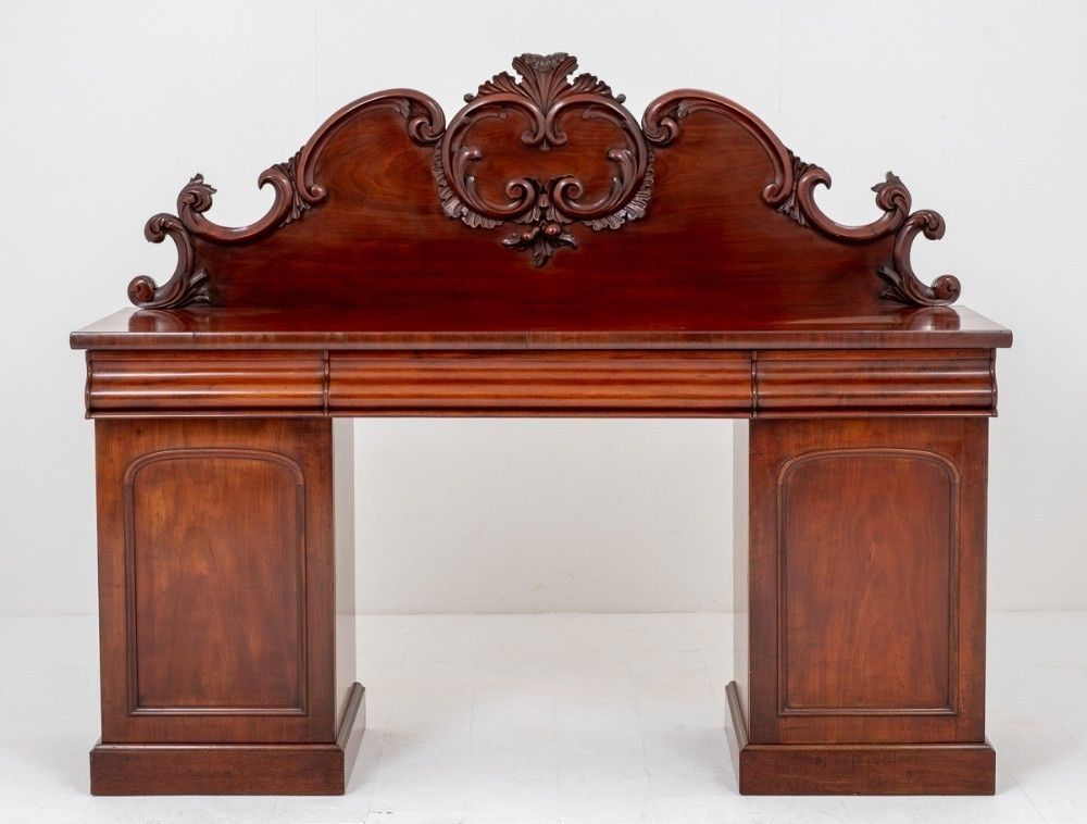 Victorian Sideboard   Mahogany Pedestal Server 1870 photo vintage
