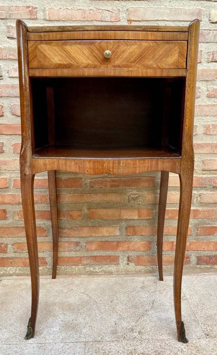 Vintage French Nightstands In Marquetry And Iron Hardware, 1940, Set Of 2 photo 3383.0