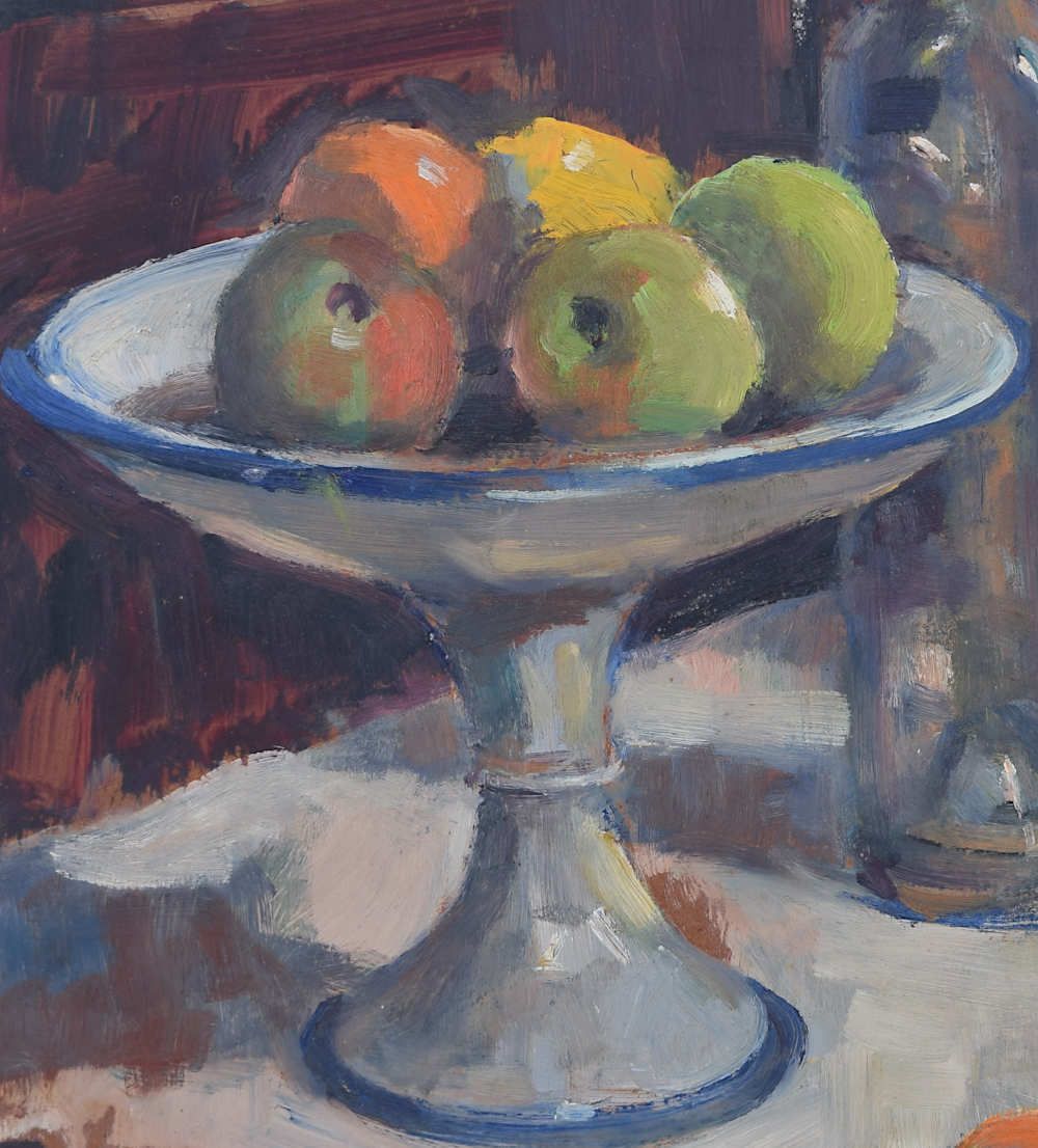 Angela Stones (1914 – 1995) Still Life With Fruit And Bottle photo furniture
