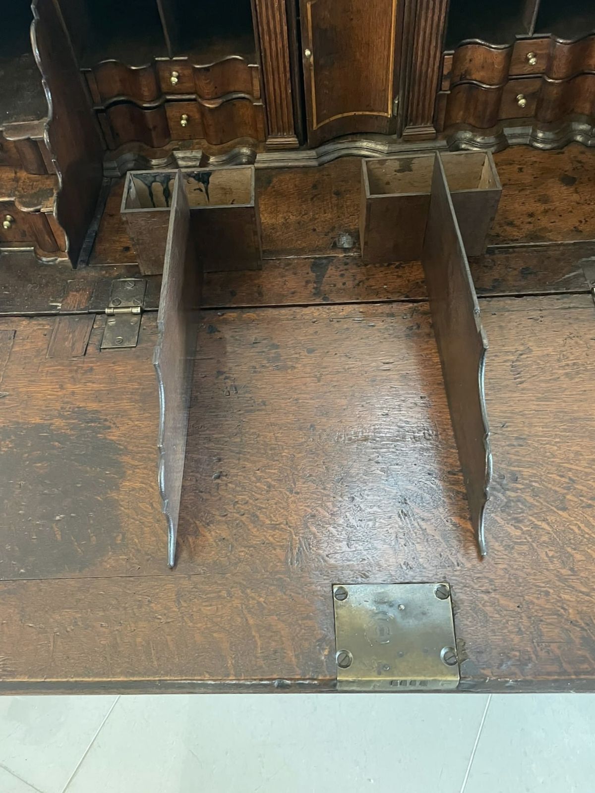 photo for sale 17th Century Antique Quality Oak Bureau With Outstanding Interior
