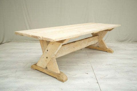 Rustic 'X'frame Pine Dining Table photo for sale