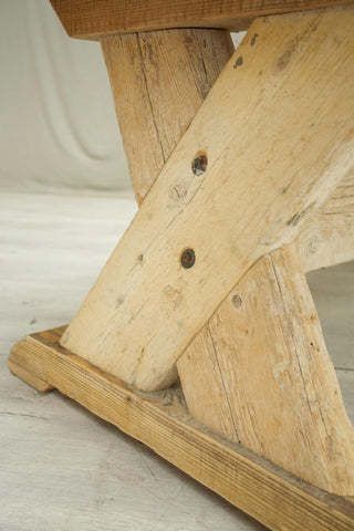 photo furniture Rustic 'X'frame Pine Dining Table