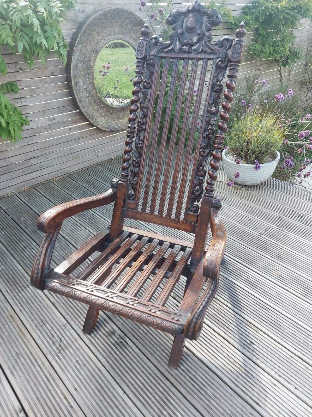 George IV 1820s Carved Military Colonels Campaign Chair. photo for sale