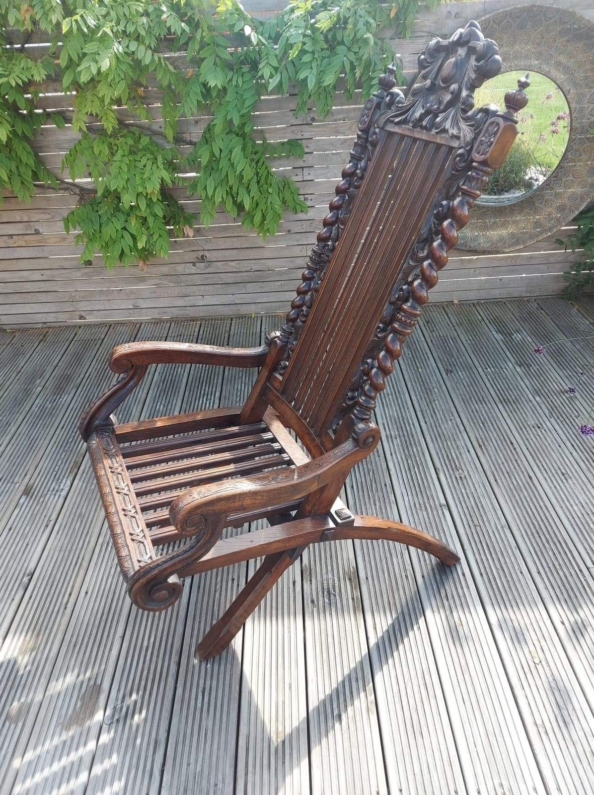 photo for sale George IV 1820s Carved Military Colonels Campaign Chair.