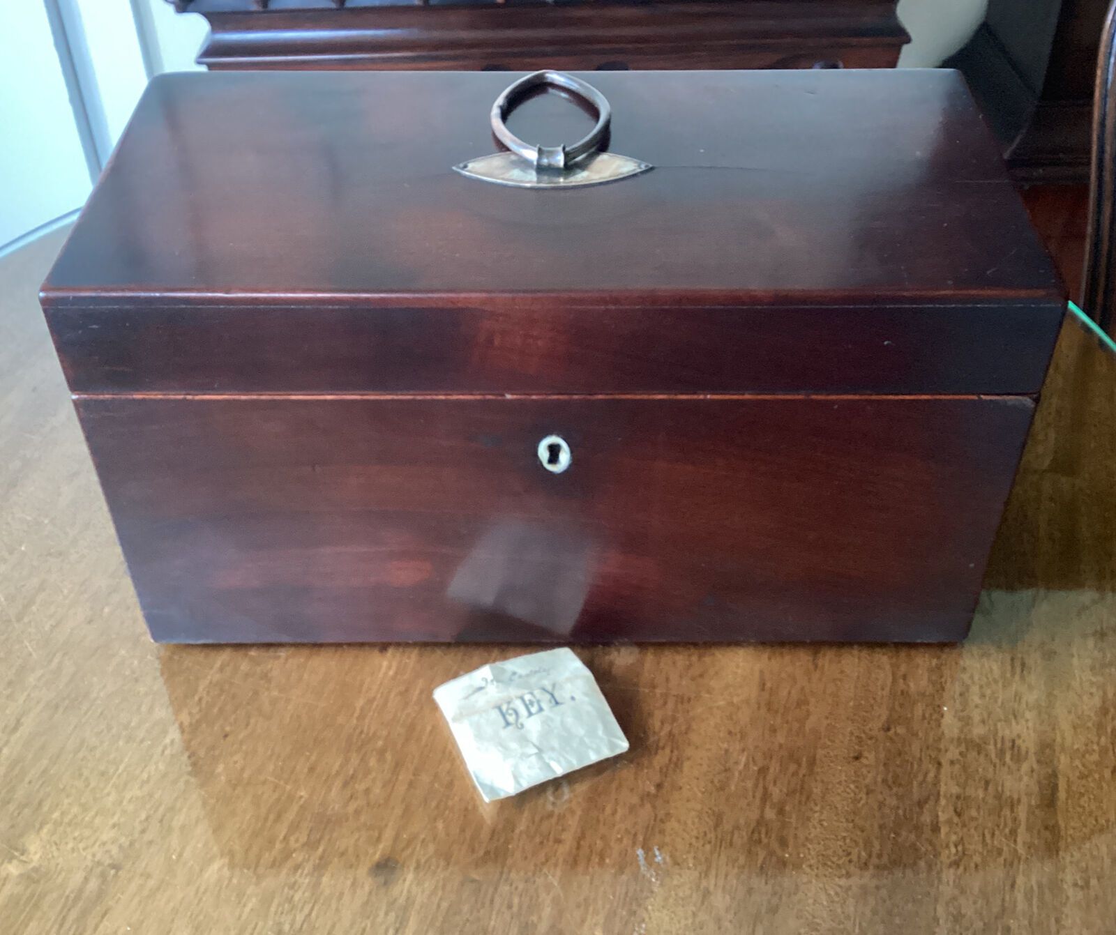 Fine Quality George III Cuban Mahogany Tea Caddy With Interior And Key
