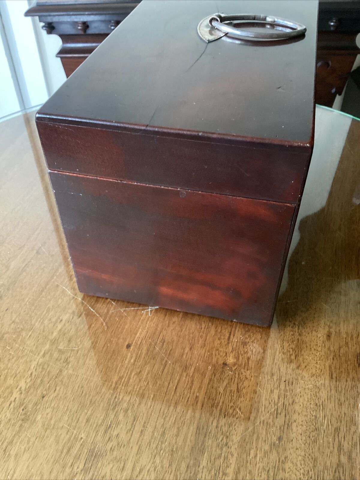 Fine Quality George III Cuban Mahogany Tea Caddy With Interior And Key photo 230.0