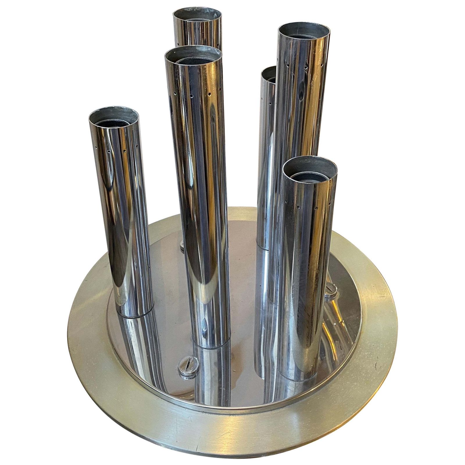 1970s Space Age Steel And Aluminum Italian Table Lamp By Reggiani