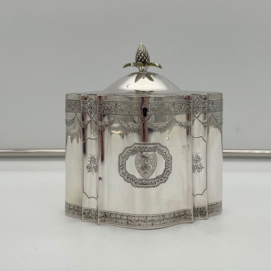 18th Century Antique George III Silver Tea Caddy London 1795 Thomas Shepherd photo for sale