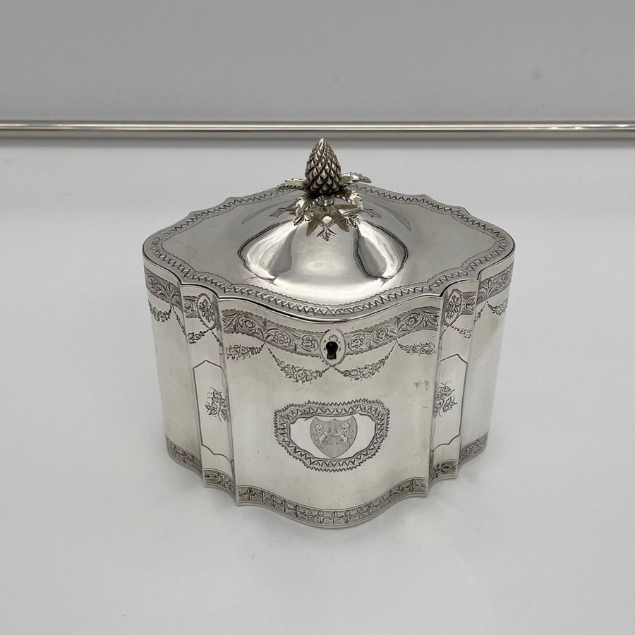 18th Century Antique George III Silver Tea Caddy London 1795 Thomas Shepherd photo furniture