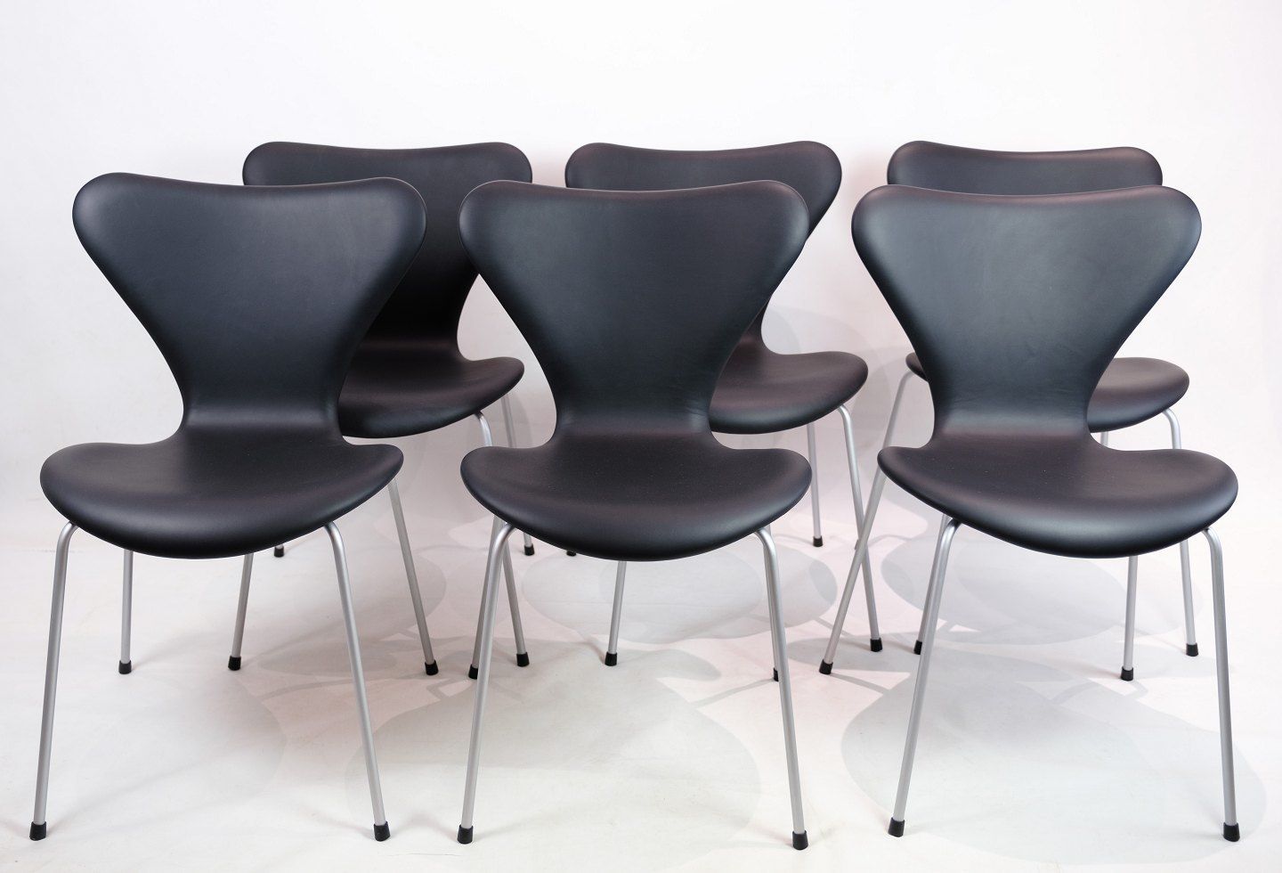Set Of Six Seven Chairs, Model 3107 By Arne Jacobsen For Fritz Hansen From 1967s