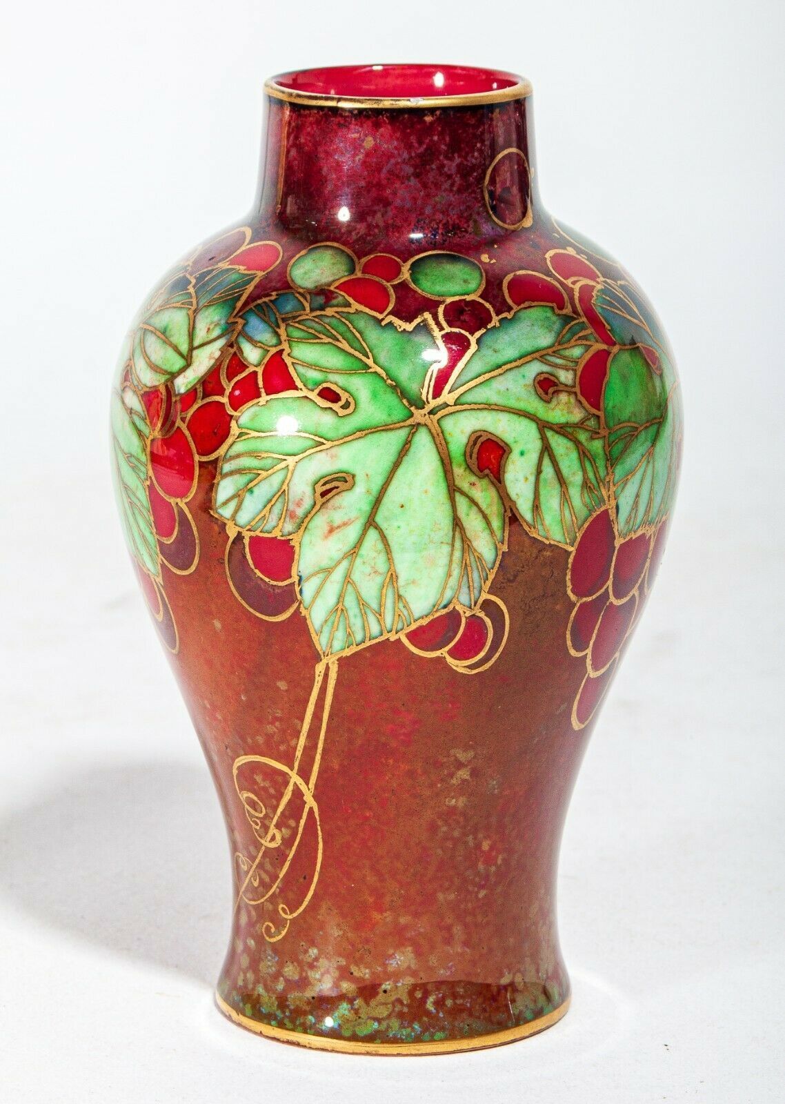 Wonderful Royal Doulton High Fired Gilded Flambe Vase   Harry Nixon   Uk Made photo furniture