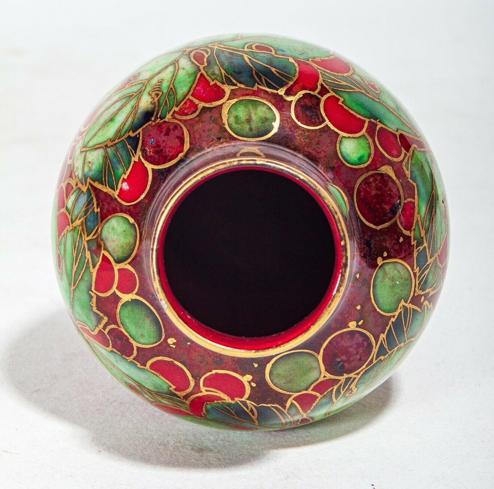 Wonderful Royal Doulton High Fired Gilded Flambe Vase   Harry Nixon   Uk Made photo vinterior