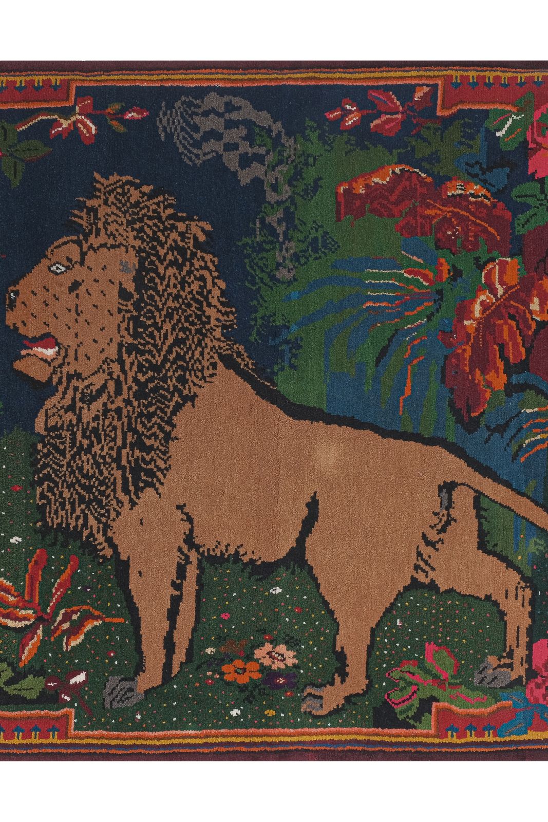 photo furniture 1960s Vintage Pictorial Lion   Wall Tapestry 5'9'' X 7'11''