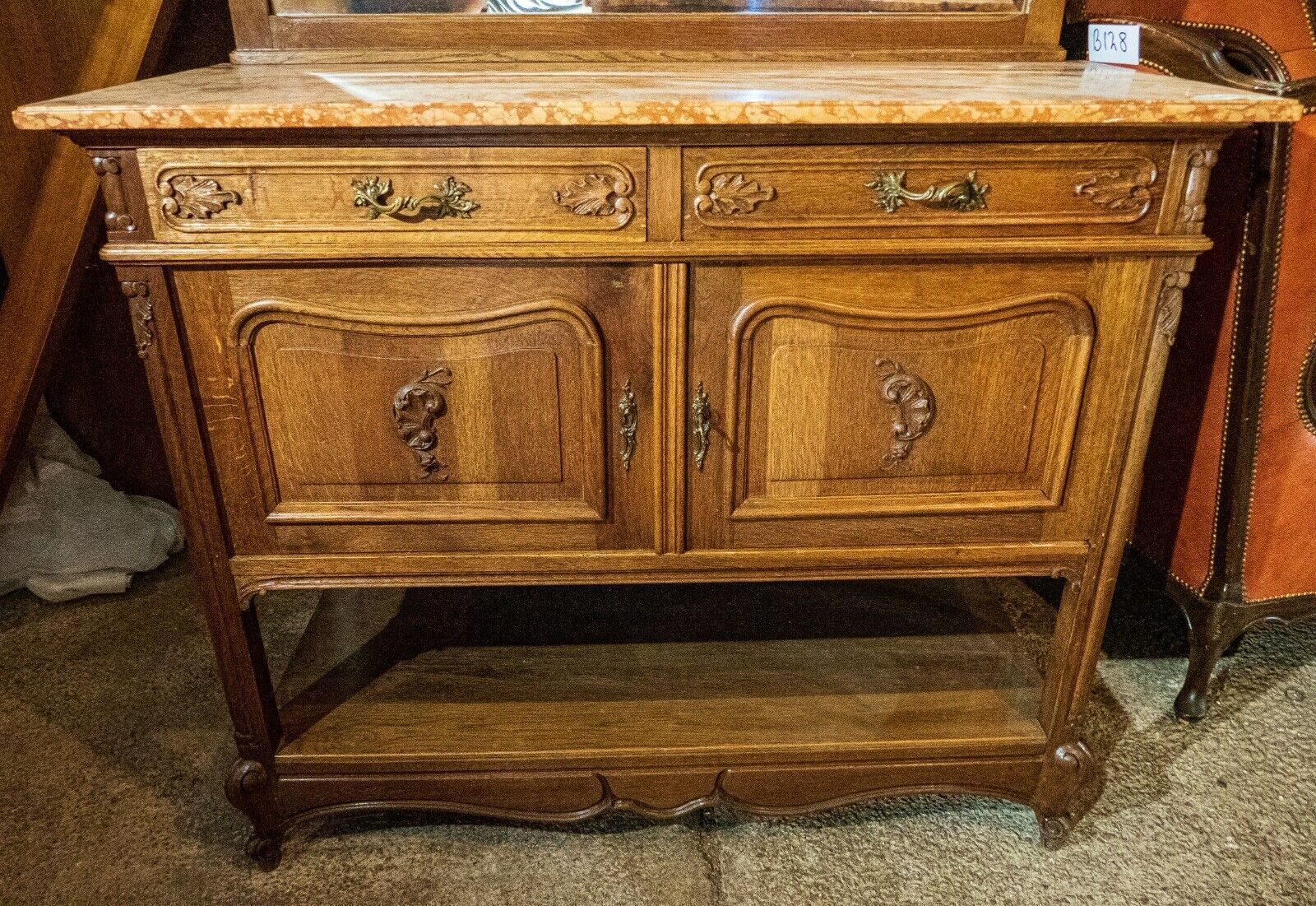 19th Century French Oak And Marble Topped Dressing Table/Washstand photo 745.0