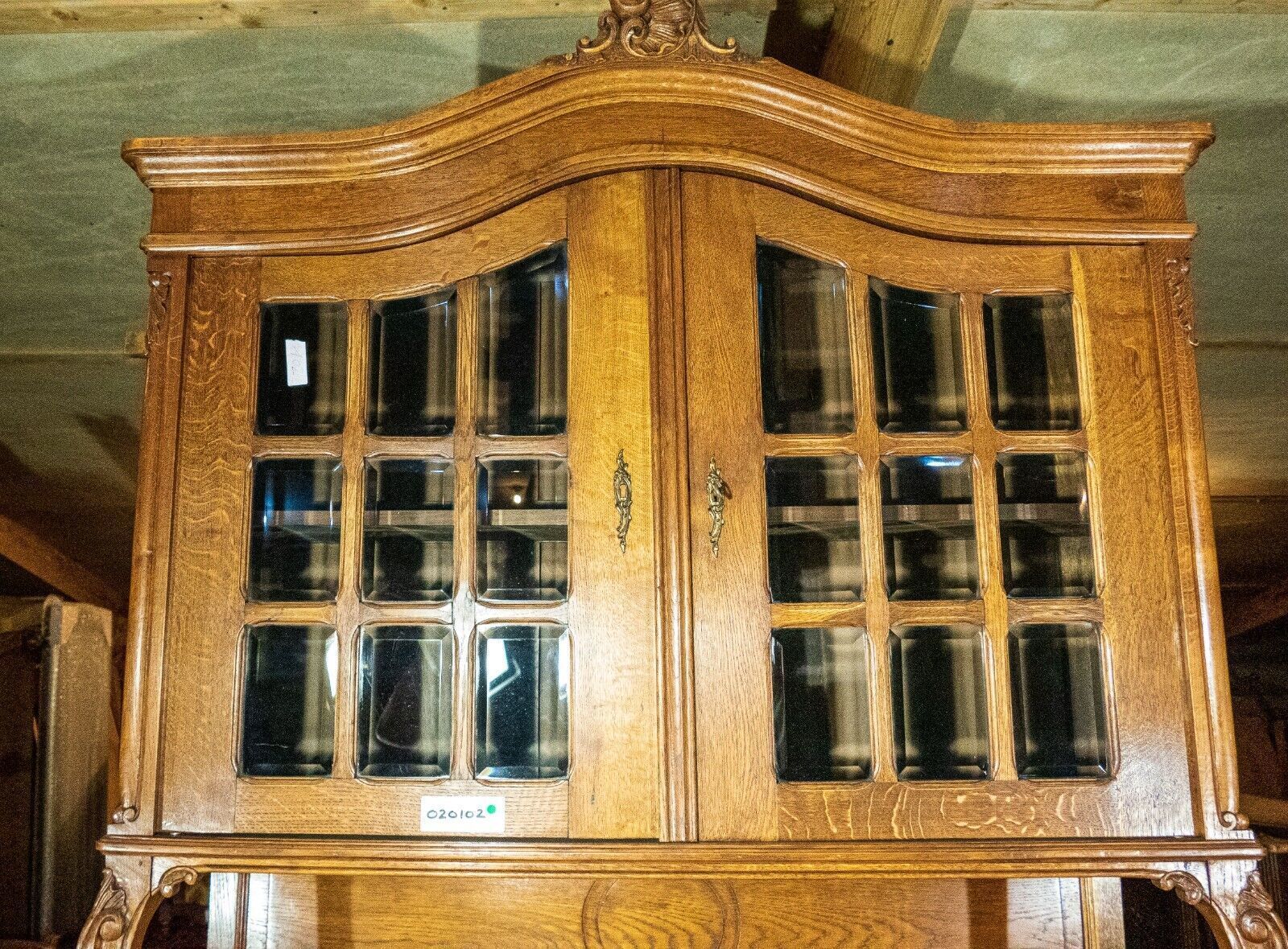 19th Century Impressive French Oak Pink Marble Topped Buffet Sideboard! (020102) photo for sale