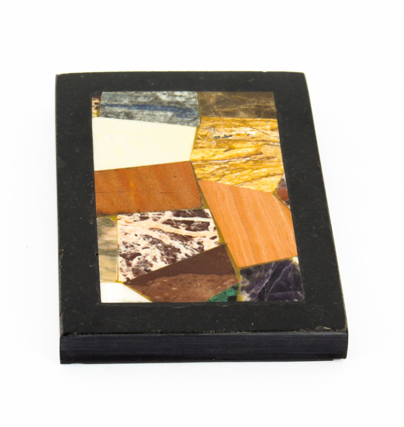 Antique Grand Tour Pietra Dura Specimen Top Paperweight 19th C photo vinterior