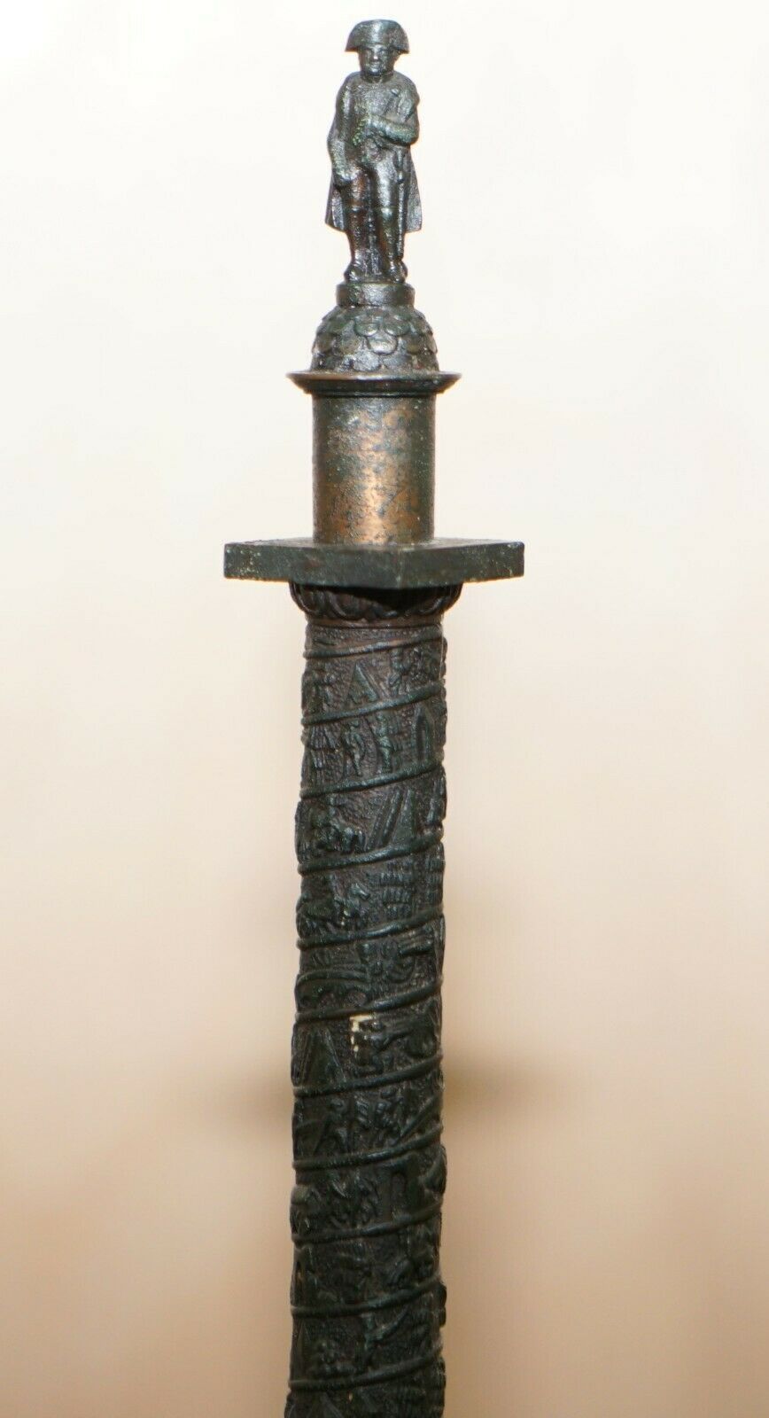 1860 Grand Tour Bronze Statue Of Place Vendome Column With Napoleon, Marble Base photo buy