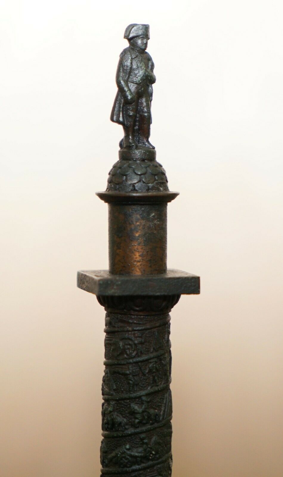 photo furniture 1860 Grand Tour Bronze Statue Of Place Vendome Column With Napoleon, Marble Base