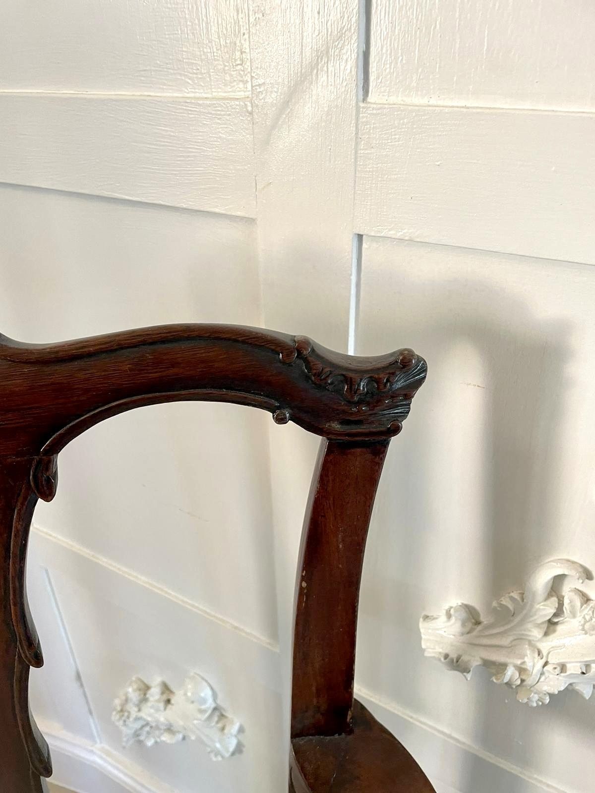 Antique Carved Mahogany Desk Chair photo 1595.0