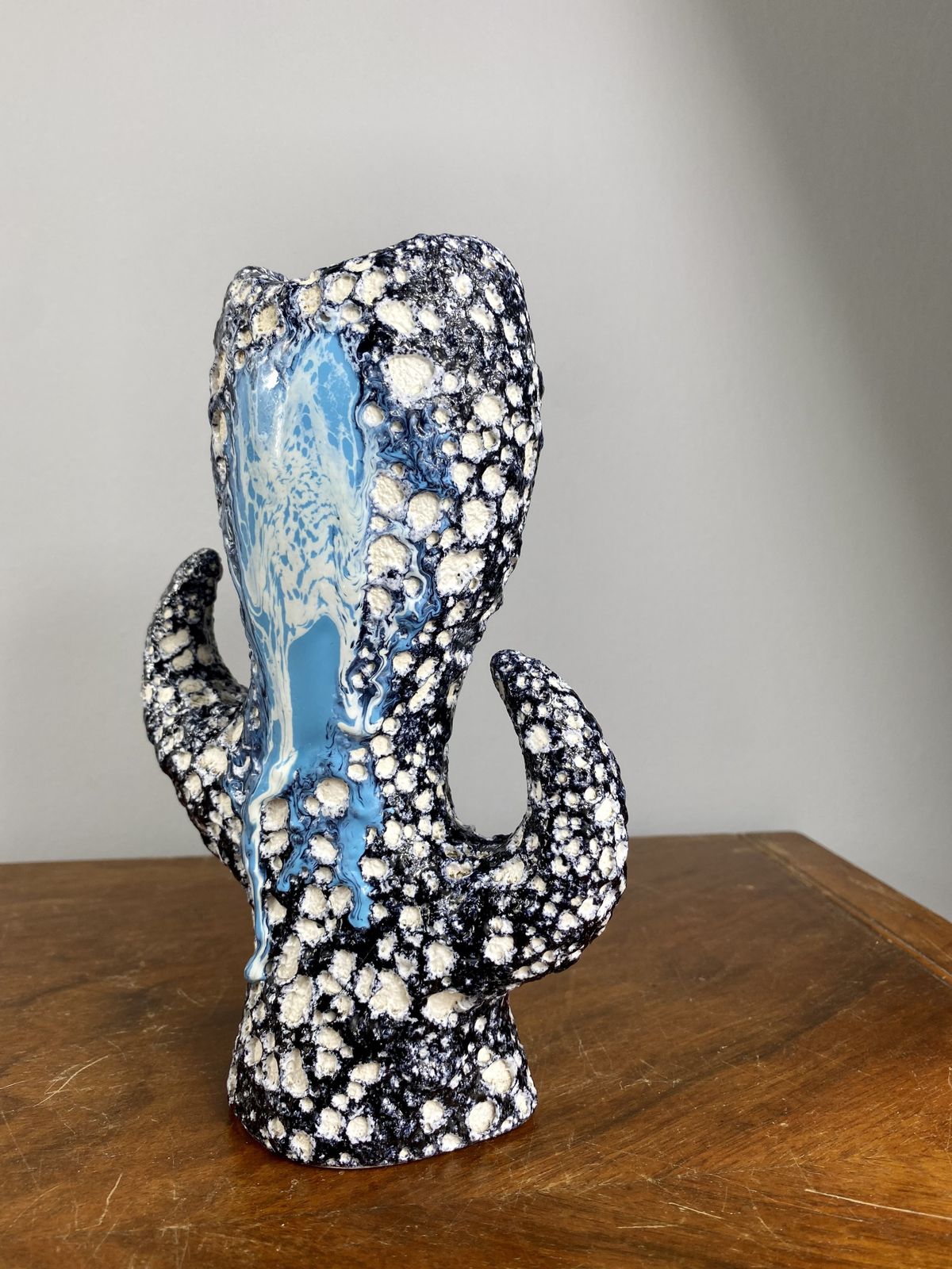 A Rare Vallauris Fat Lava Vase, France Circa 1950. photo vinterior