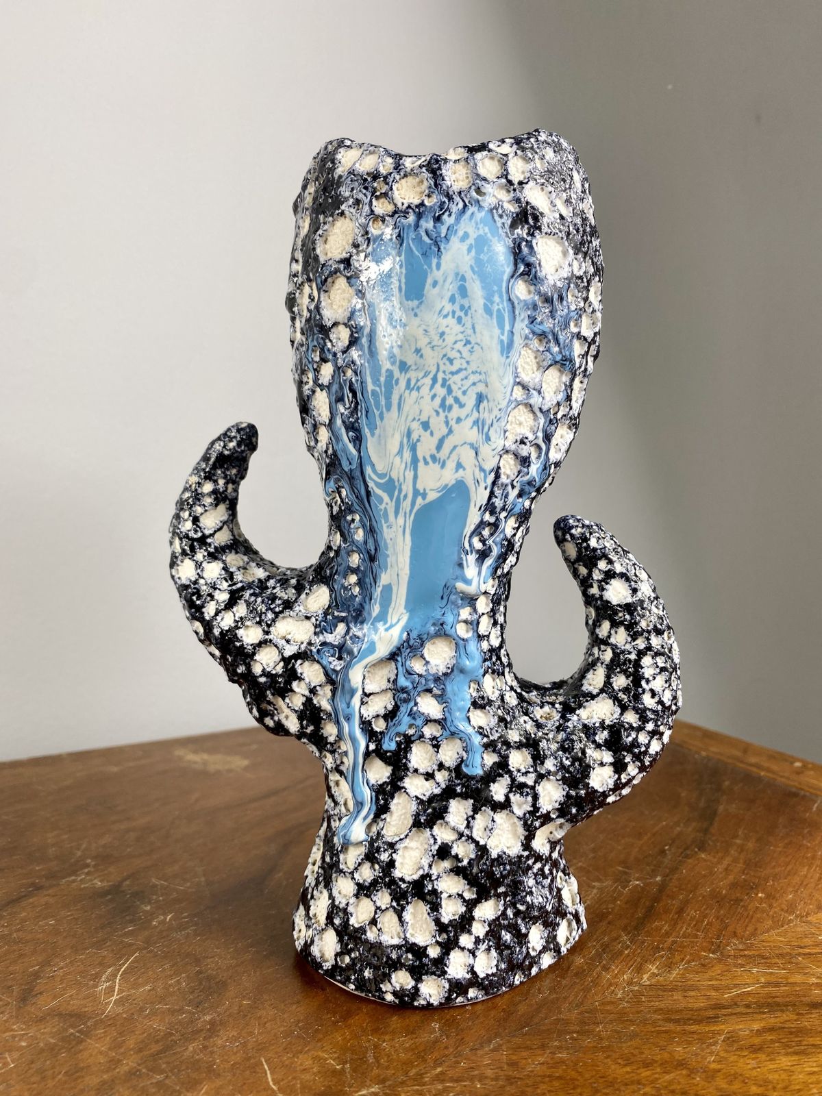 A Rare Vallauris Fat Lava Vase, France Circa 1950. photo vintage