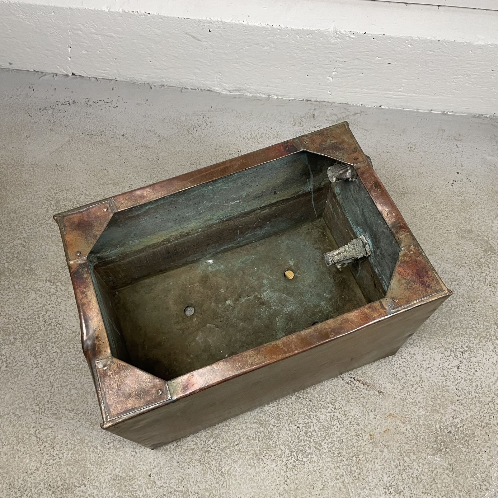 Reclaimed Copper Tank Planter With Drainage Holes photo vinterior