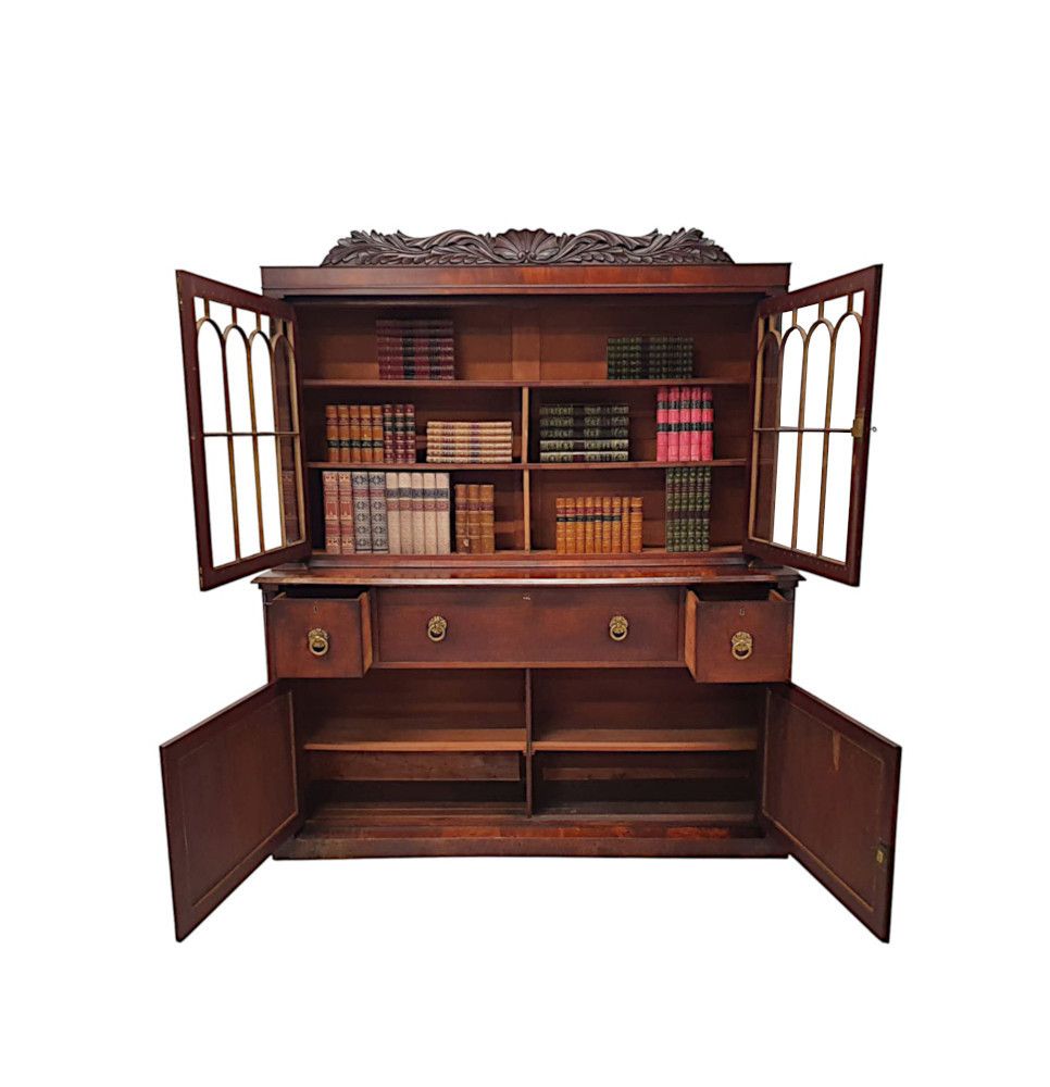 A Rare And Fine Early 19th Century William IV Irish Secretaire Bookcase photo 11284.6583