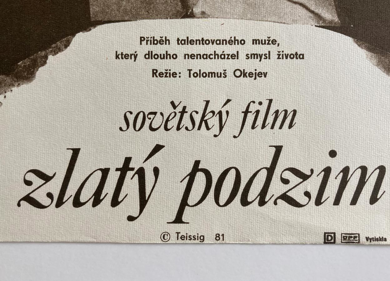 Original Film Poster, Golden Autumn, Karel Teissig, 1981, Genuine Czech Vintage Print photo buy