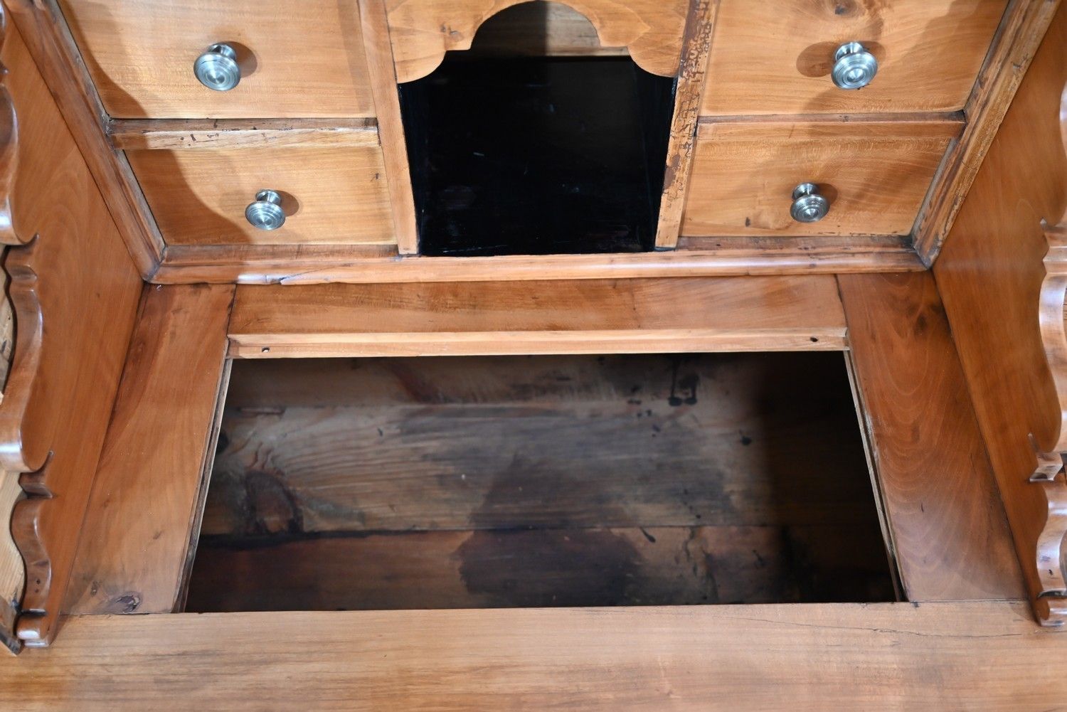photo buy Secretaire Dresser In Solid Cherry, Louis XV Style   Early 19th Century