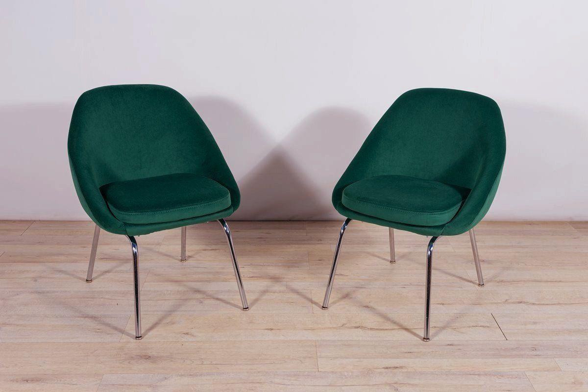 Small Chrome And Fabric Armchairs 1960s  Set Of 2 photo 940.0
