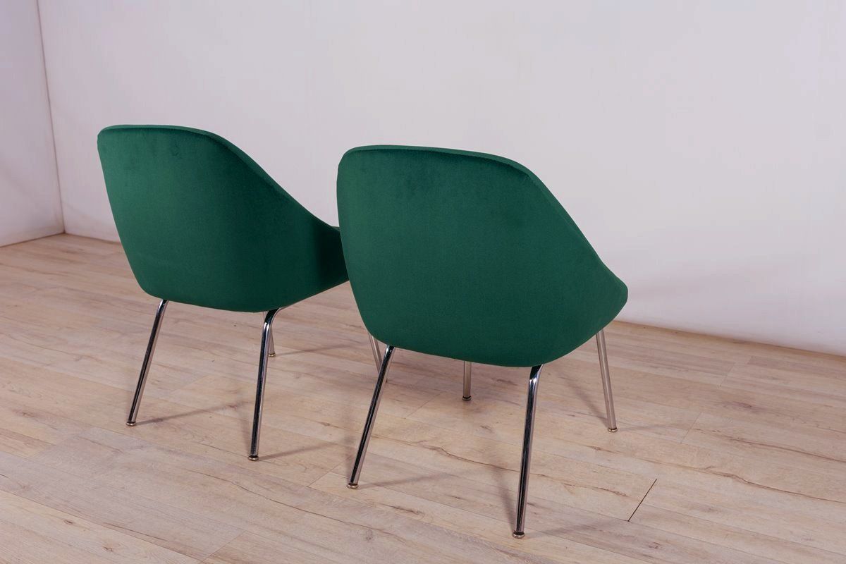 Small Chrome And Fabric Armchairs 1960s  Set Of 2 photo vinterior