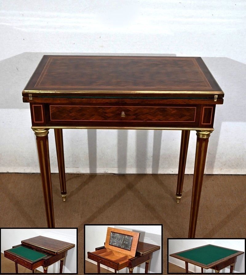Multifunction Middle Table Louis XVI Style Late 19th Century