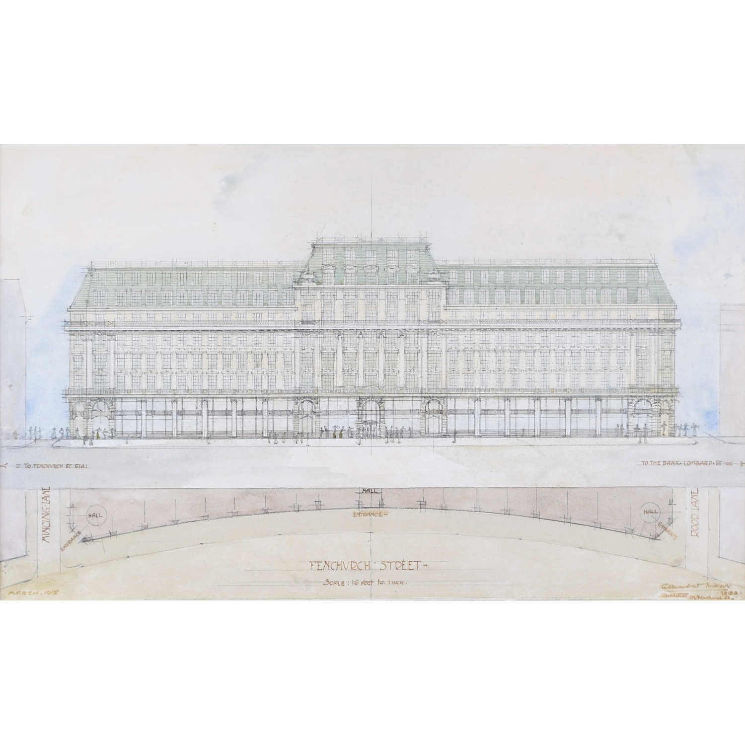 Albert Walter Moore (1874 – 1965) Design For 30 Fenchurch Street (1915)