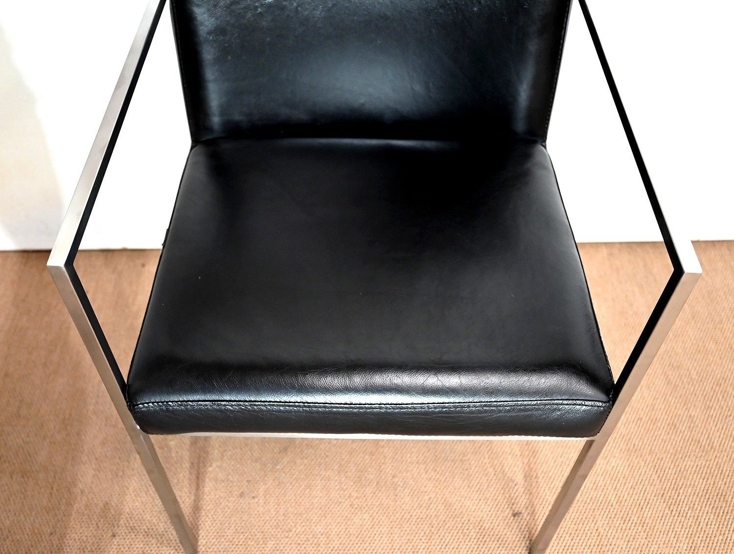 photo for sale Pair Of Square Armchairs, Faux Leather – 1970s