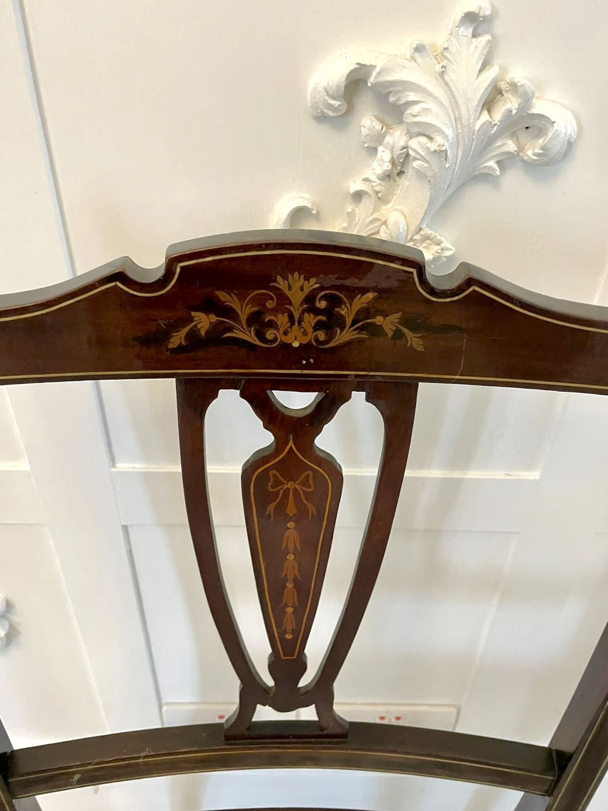 photo buy Pair Of Antique Mahogany Inlaid Armchairs