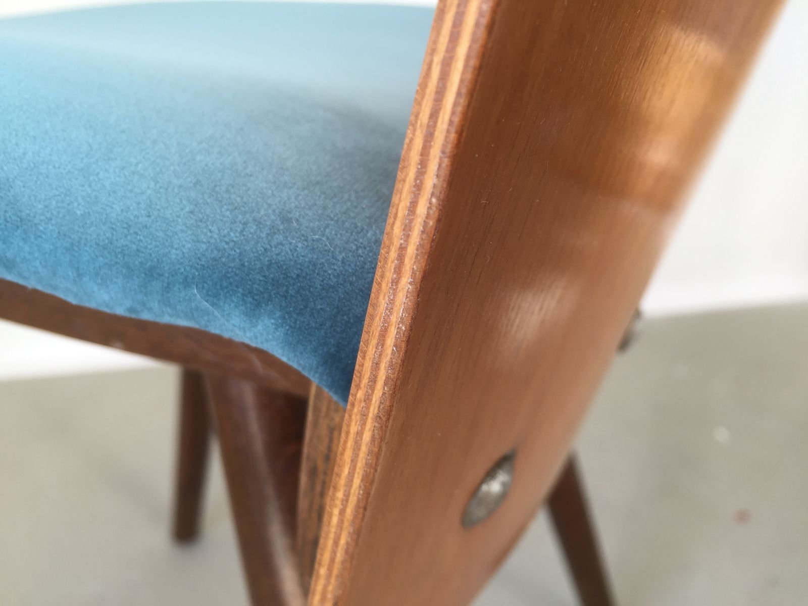 Czechoslovakian Chair Designed By František Jirák For Tatra Nabytok Np 1960s Upholstered In Italian Soft Light Kale Green Velvet Occasional Seating photo for sale