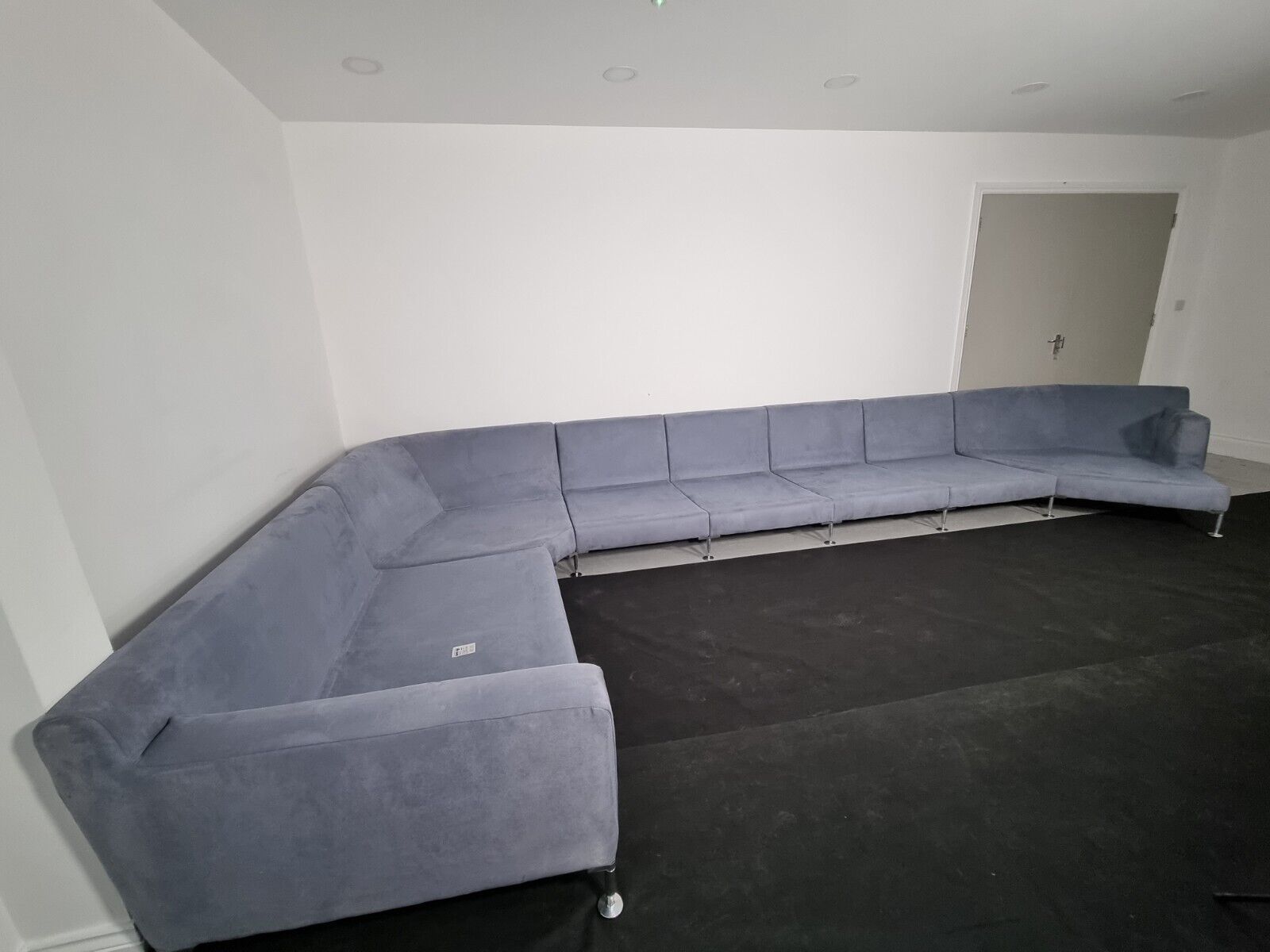 Rare Stunning Colossal Bb Italia Harry Modular Suite In Slate Blue Alcantara Fab photo buy